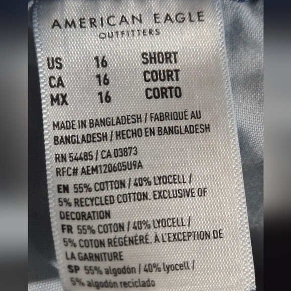 American Eagle Super High Rise Baggy Wide Leg Raw Hem Jeans Size 16 Short - Picture 13 of 16